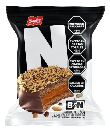 ALFAJOR BAGLEY NEGRO B&N 50GR.