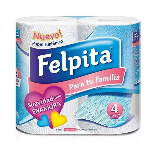 PAPEL HIGIENICO FELPITA X 4 UND.