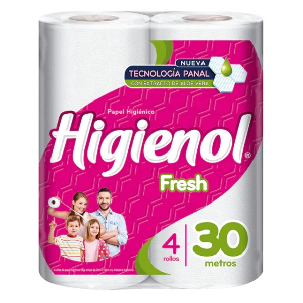PAPEL HIGIENICO HIGIENOL FRESH X 4